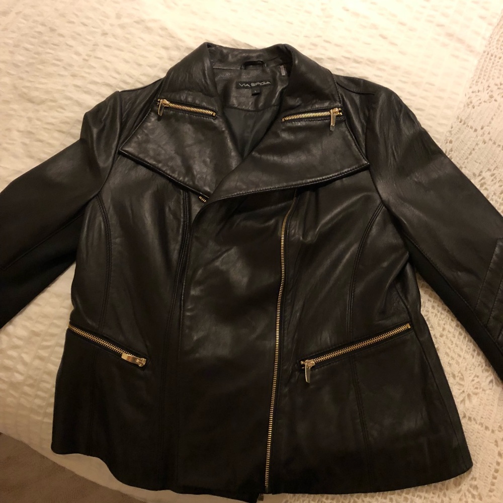 Via Spiga Leather Jacket